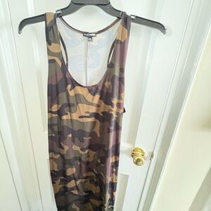 Fashion Nova Camo Midi Dress in Olive, Brown and Black